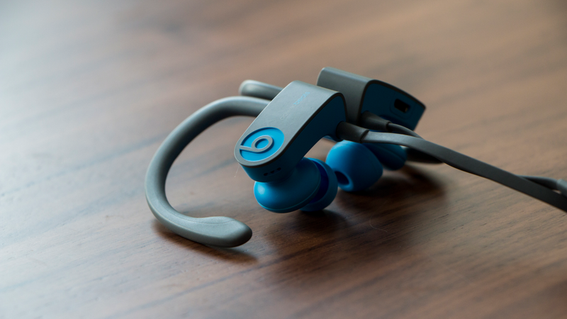 The Powerbeats 3, a popular headset that felt very funny on my head.